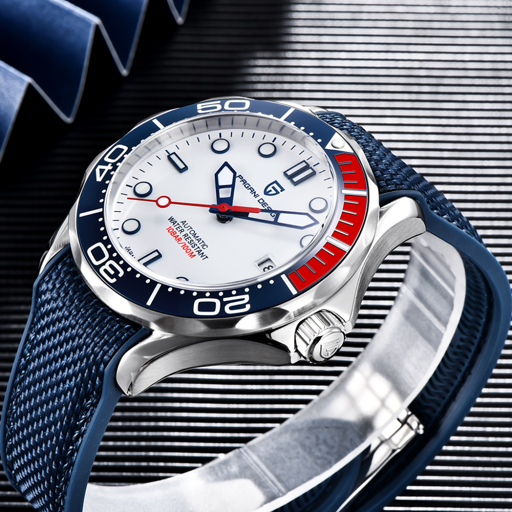 PAGANI DESIGN PD-1667 Men's Watches full Automatic Mechanical Wrist Watch with Stainless Steel Mesh Watchband 100M Water Resistant NH35A Movt