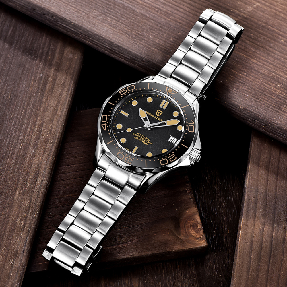 PAGANI DESIGN PD-1667 Men's Watches full Automatic Mechanical Wrist Watch with Stainless Steel Mesh Watchband 100M Water Resistant NH35A Movt