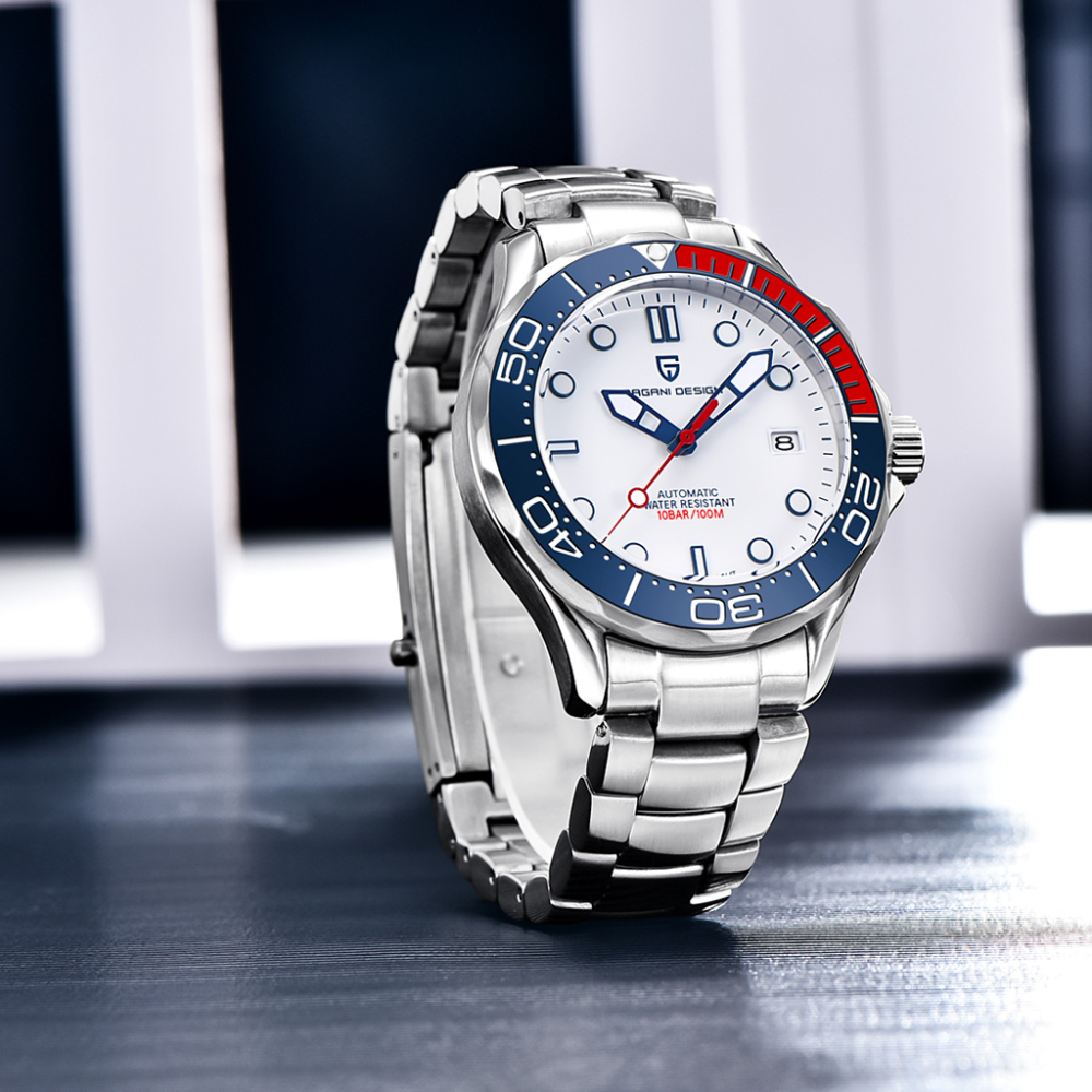 PAGANI DESIGN PD-1667 Men's Watches full Automatic Mechanical Wrist Watch with Stainless Steel Mesh Watchband 100M Water Resistant NH35A Movt