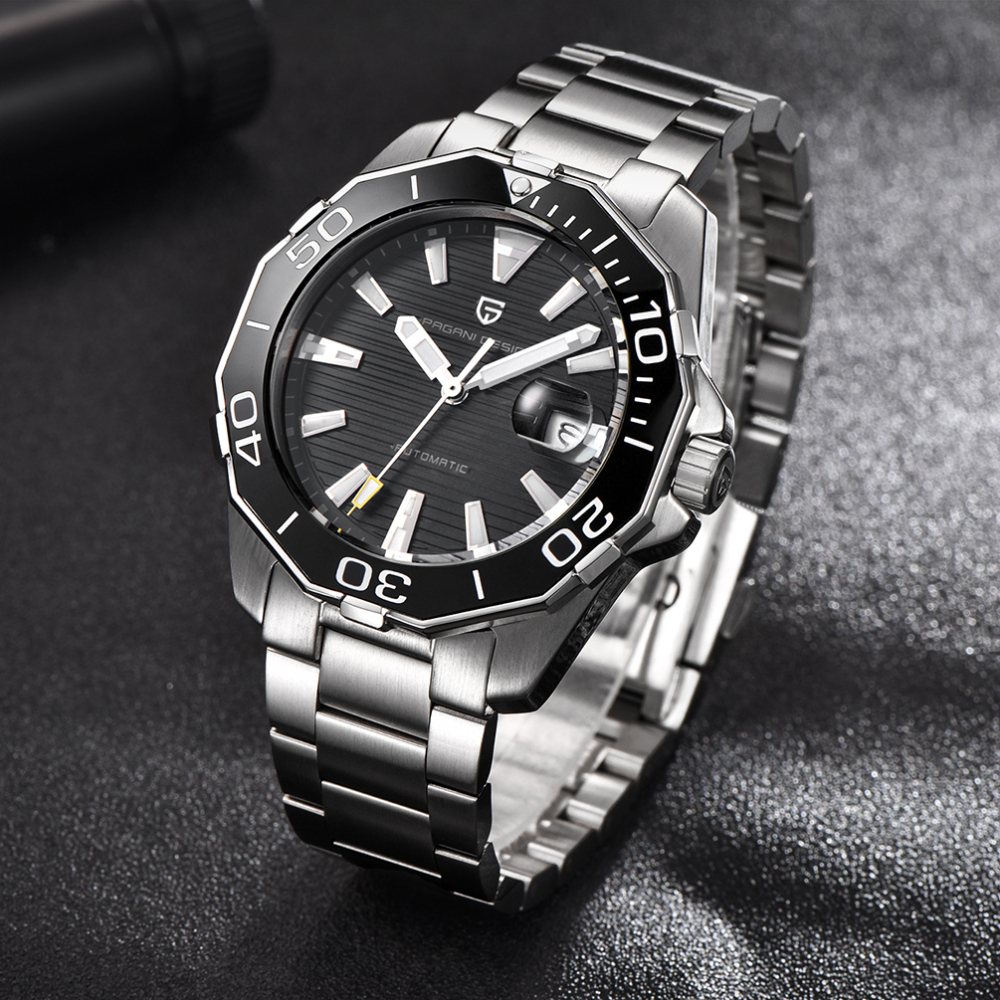 PAGANI DESIGN PD-1617 Classic Men's Watches Stopwatch Waterproof Stainless Steel Wrist Watch for Men Ceramic Bezel Unique Design Watches