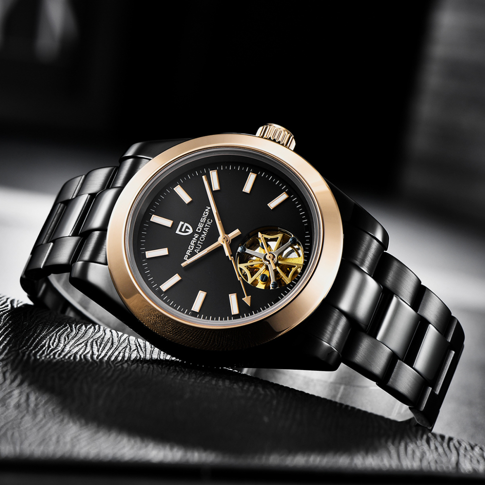 PAGANI DESIGN Men's Automatic Watches Casual Tourbilion Stainless Steel Wrist Watch for Men Sapphire Glass 100M Waterproof