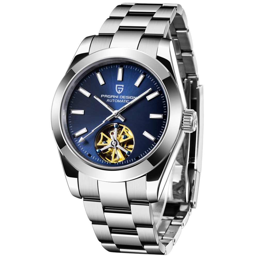 PAGANI DESIGN Men's Automatic Watches Casual Tourbilion Stainless Steel Wrist Watch for Men Sapphire Glass 100M Waterproof