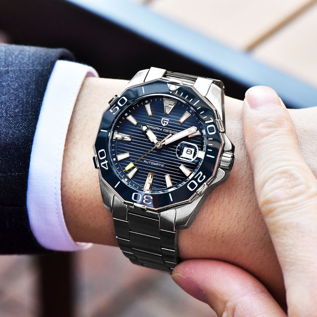 PAGANI DESIGN Automatic Men's Watches Waterproof Stainless Steel Wrist Watch for Men Ceramic Bezel Unique Design Watches