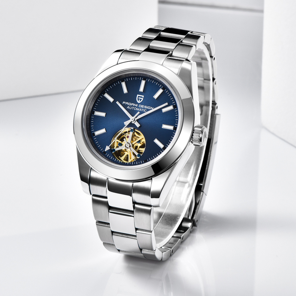 PAGANI DESIGN Men's Automatic Watches Casual Tourbilion Stainless Steel Wrist Watch for Men Sapphire Glass 100M Waterproof