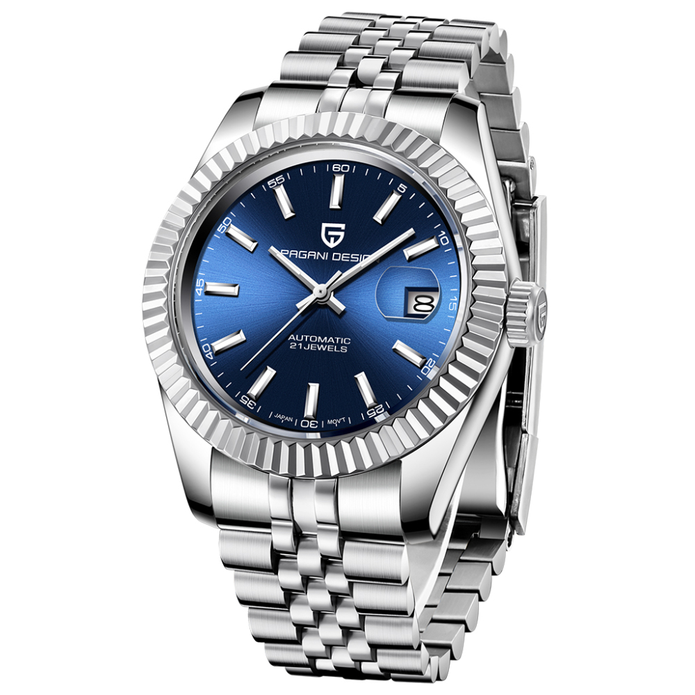 PAGANI DESIGN PD-1645 Men's Automatic Watches Business Mechanical Wrist Watch with Jubilee Bracelet NH35A Movement 100M Waterproof Full Stainless Steel Stap