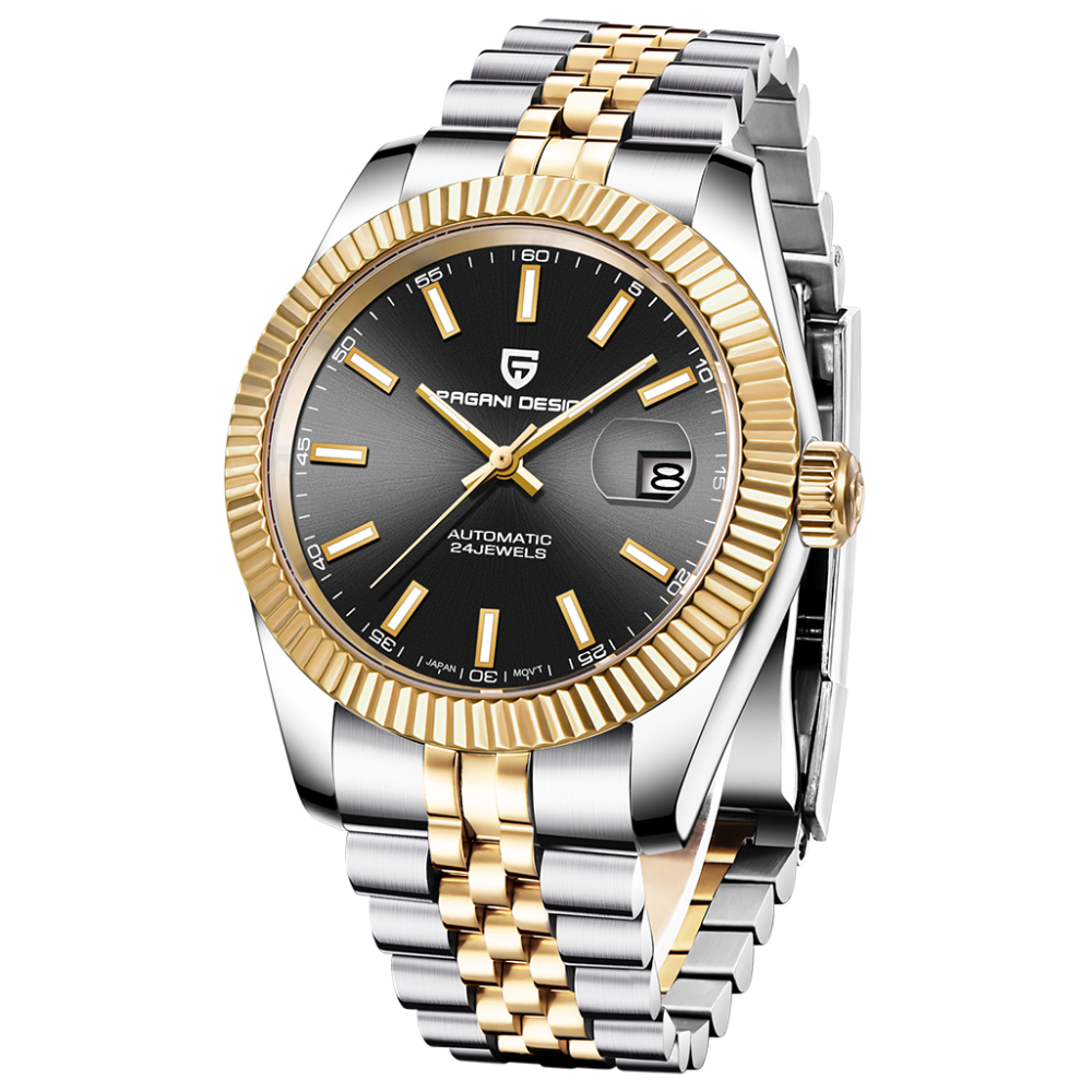 PAGANI DESIGN Men's Automatic Watches Datejust Homage Wrist Watch with Jubilee Bracelet NH35A Movement 100M Waterproof Full Stainless Steel Stap