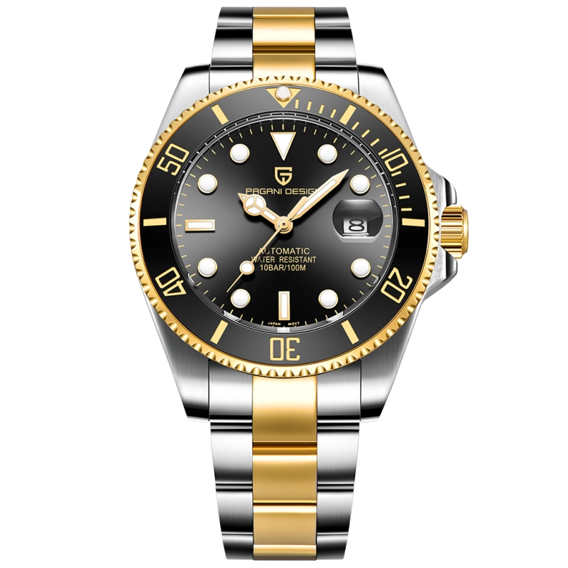 PAGANI DESIGN PD-1639 Automatic Watches for Men Mechanical Sports Men's Wrist Watch with NH35A Movement Ceramic Bezel 100M Waterproof Stainless Steel