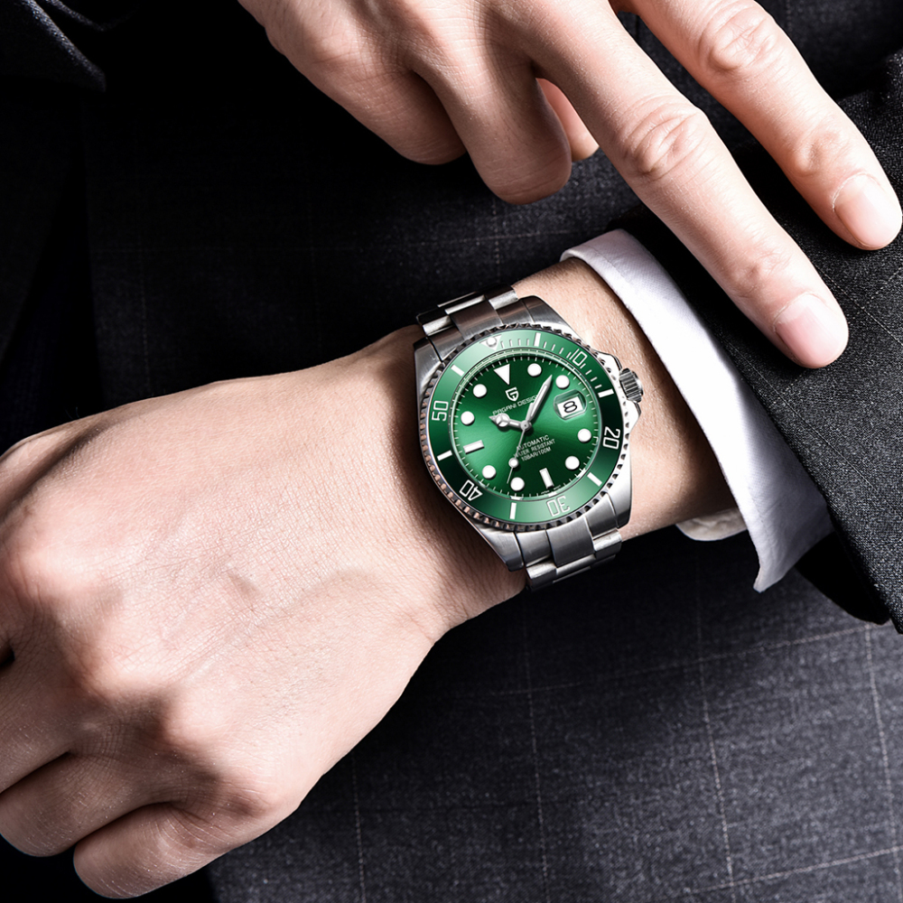 PAGANI DESIGN PD-1639 Automatic Watches for Men 42mm Classic Business Mechanical Men's Wrist Watch with Japan Movement 100M Waterproof Stainless Steel Strap