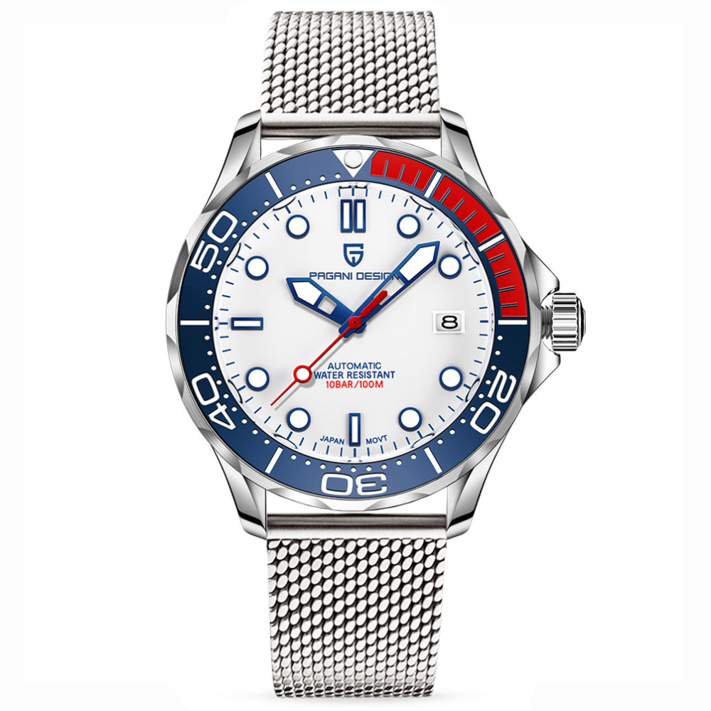 PAGANI DESIGN PD-1667 Men's Automatic Watches with Rubber Strap Stainless Steel Mechanical Sports NH35A Movement Waterproof Wrist Watch for Men