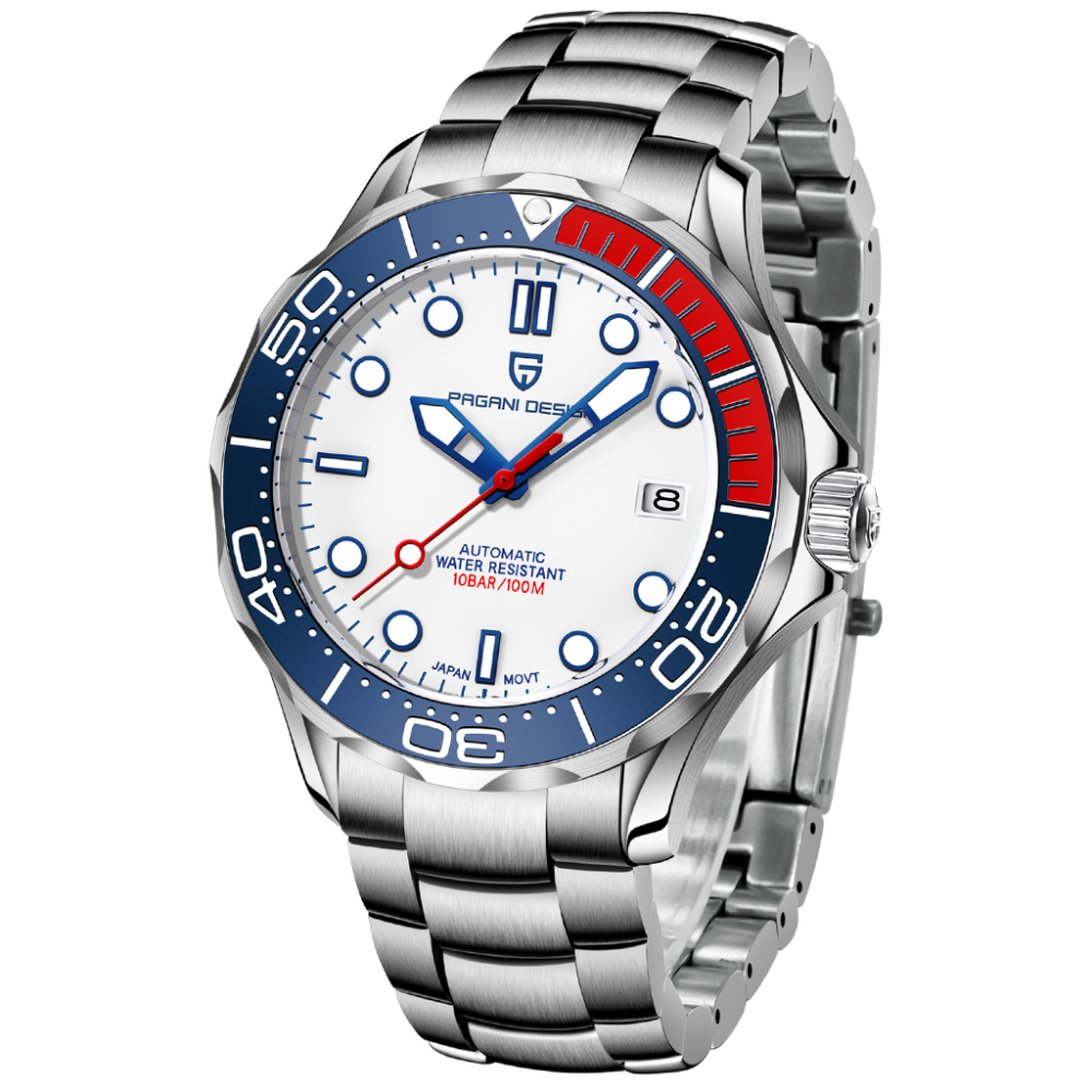PAGANI DESIGN PD-1667 Men's Automatic Watches with Rubber Strap Stainless Steel Mechanical Sports NH35A Movement Waterproof Wrist Watch for Men