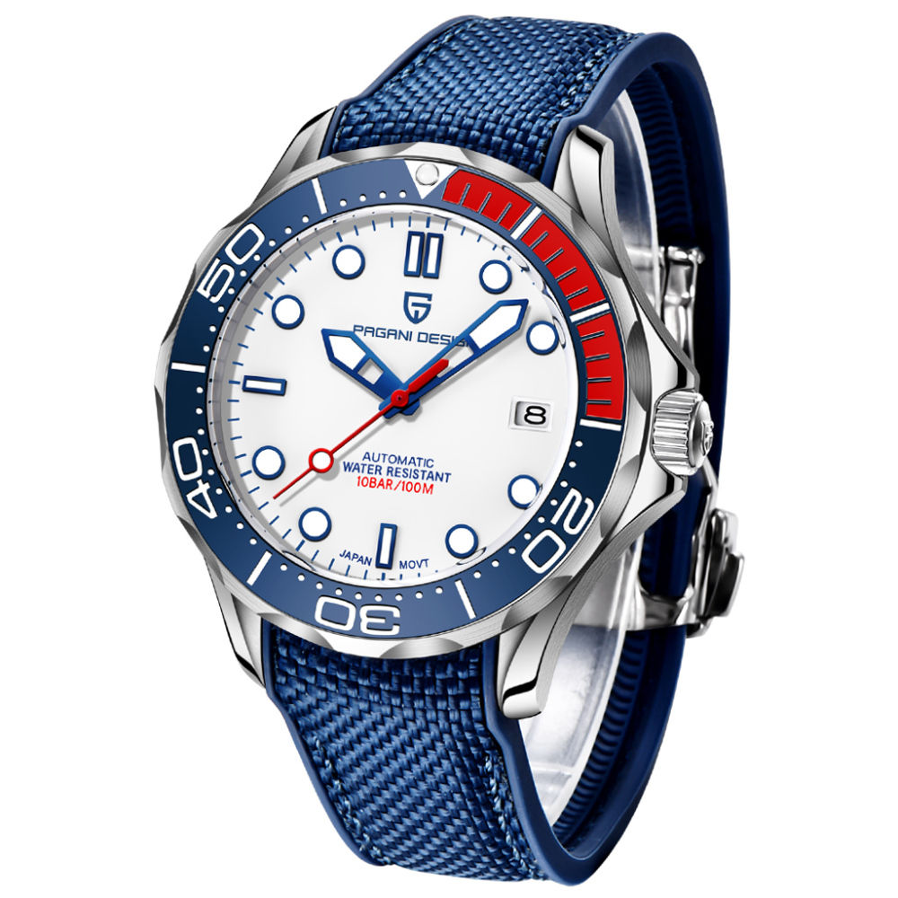 PAGANI DESIGN PD-1667 Men's Automatic Watches with Rubber Strap Stainless Steel Mechanical Sports NH35A Movement Waterproof Wrist Watch for Men