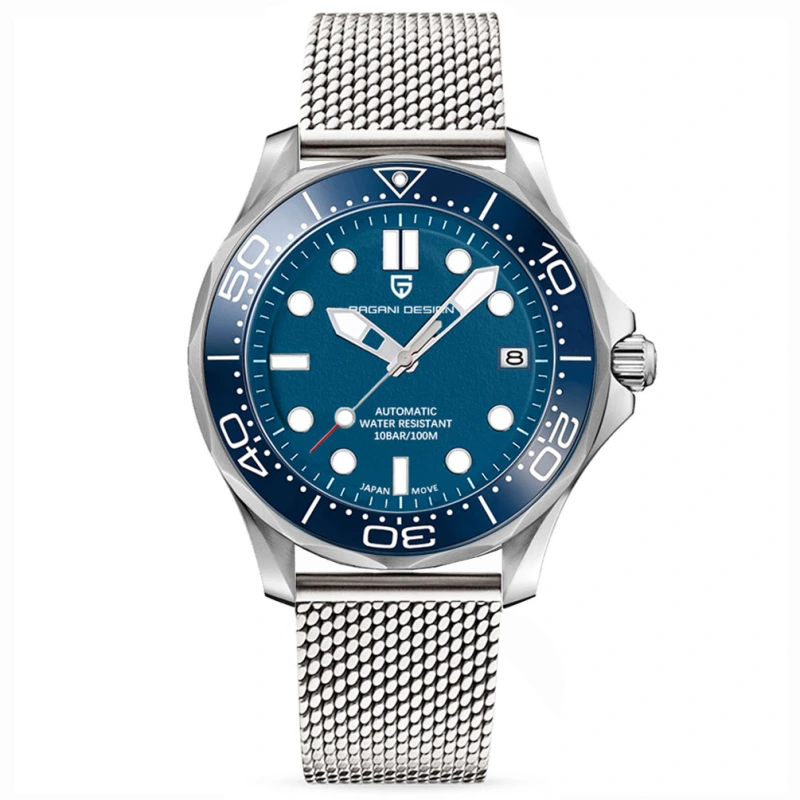 PAGANI DESIGN PD-1667 Men's Automatic Watches with Rubber Strap Sports Stainless Steel Wristwatches NH35A Movement Waterproof Wrist Watch for Men