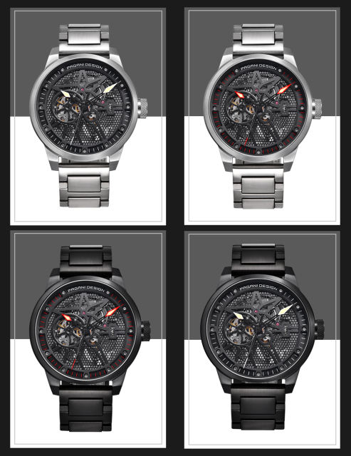 PAGANI DESIGN Skeleton Automatic Watches for Men Stainless Steel Waterproof Men's Wrist Watch Genuine Leather Watchband