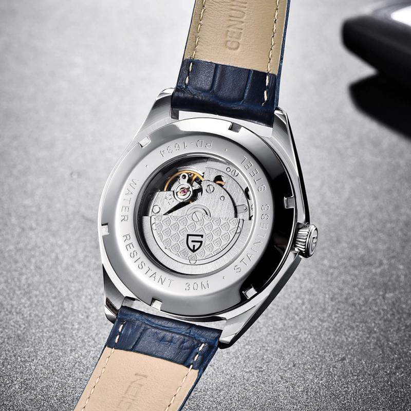 PAGANI DESIGN Luxury Men's Automatic Watches with Genuine Leather Strap Sea-gull 2813 Movement Deployment Clasp