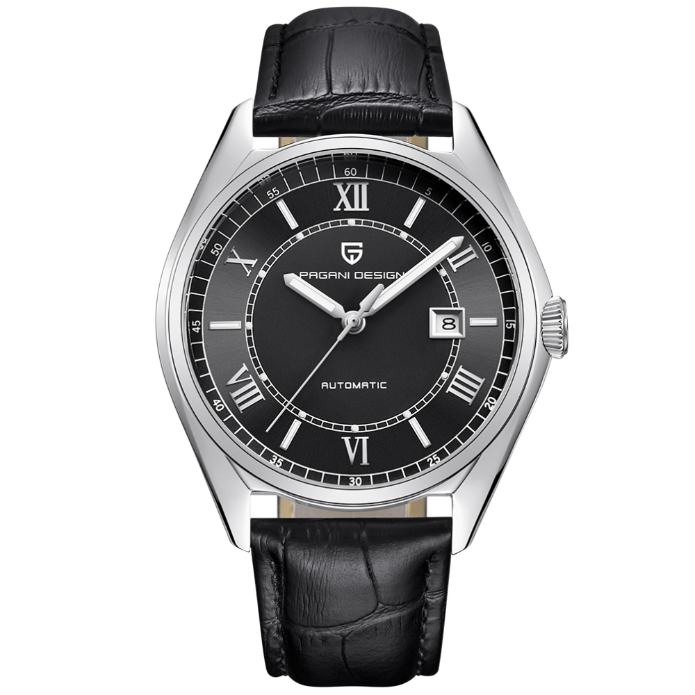 PAGANI DESIGN Luxury Men's Automatic Watches with Genuine Leather Strap Sea-gull 2813 Movement Deployment Clasp