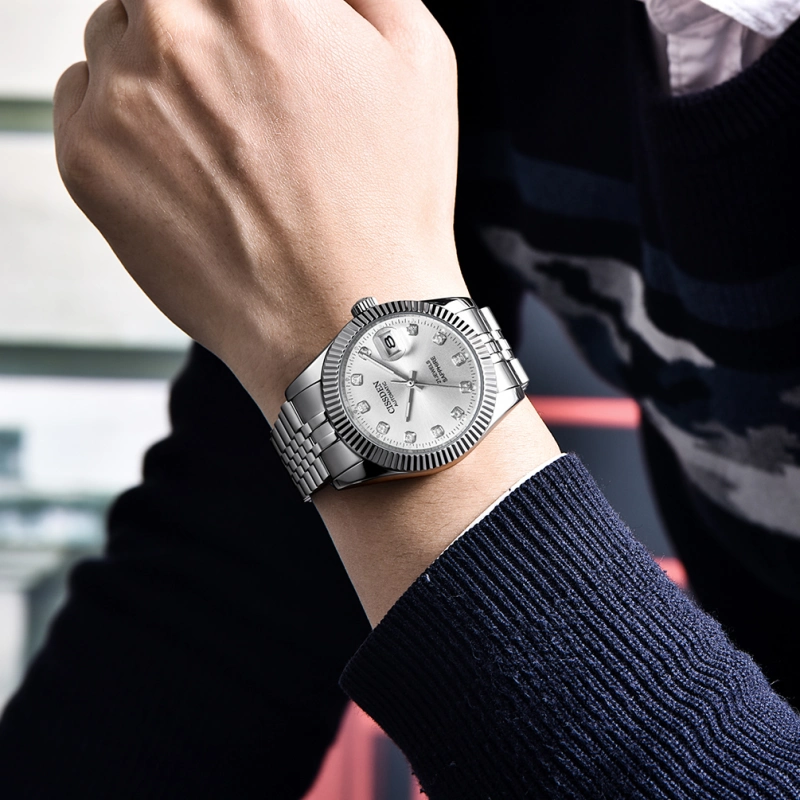CISSDEN Mens Watch Luxury Waterproof Automatic Stainless Steel 37mm Gold Datejust Homage Wrist Watch for Men Jubilee Bracelet Diamond Dial Auto Date