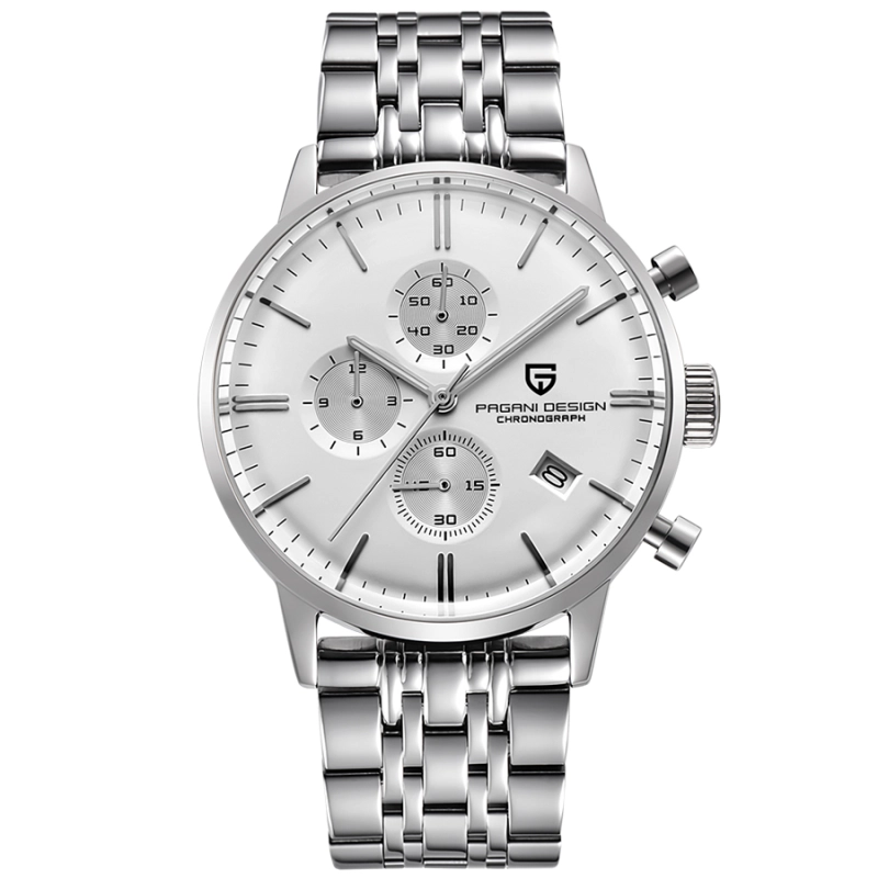 PAGANI DESIGN Luxury Men's Watches Stainless Steel Waterproof Quartz Wrist Watch for Men Chronograph Stop Watch Auto Date