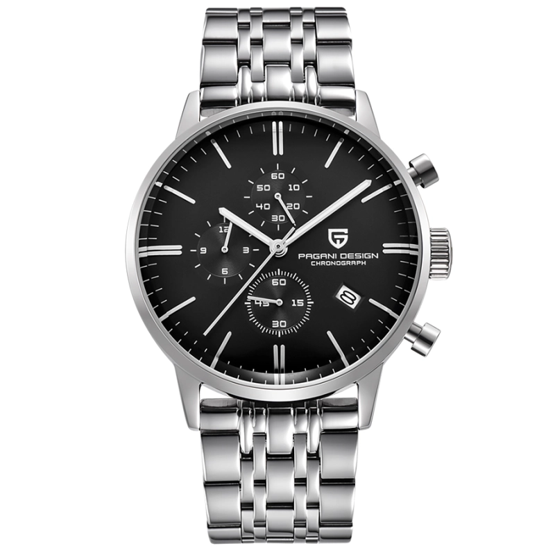 PAGANI DESIGN Luxury Men's Watches Stainless Steel Waterproof Quartz Wrist Watch for Men Chronograph Stop Watch Auto Date