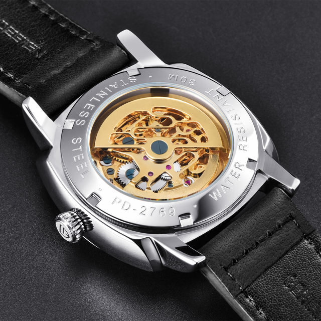 PAGANI DESIGN Classic Men's Watches Automatic Mechanical Waterproof Wrist Watch for Men Genuine Leather Watchband Curved Dial Glass