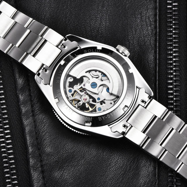 BENYAR Men's Automatic Watches Black Bay Homage Luxury Business Waterproof Wrist Watch for Men Alloy Case Stainless Steel Bracelet 5179
