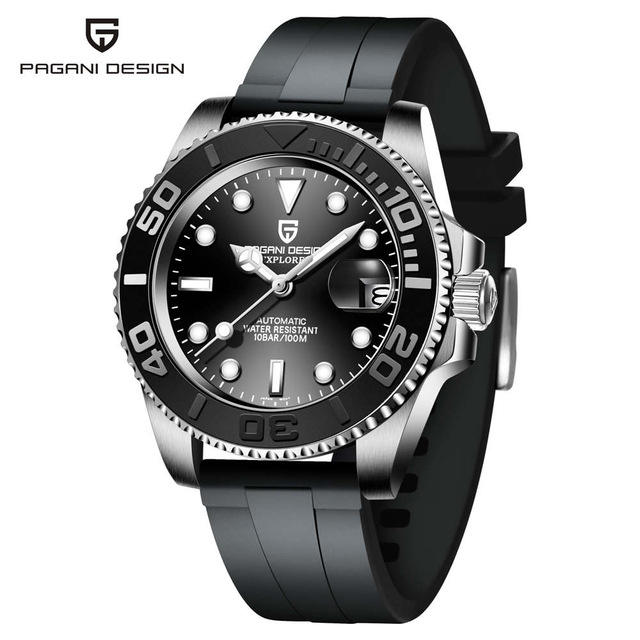 PAGANI DESIGN Automatic Men's Watches Mechanical Stainless Steel Fashion Wrist Watch with Seiko NH35A Movement Sapphire Ceramic Bezel