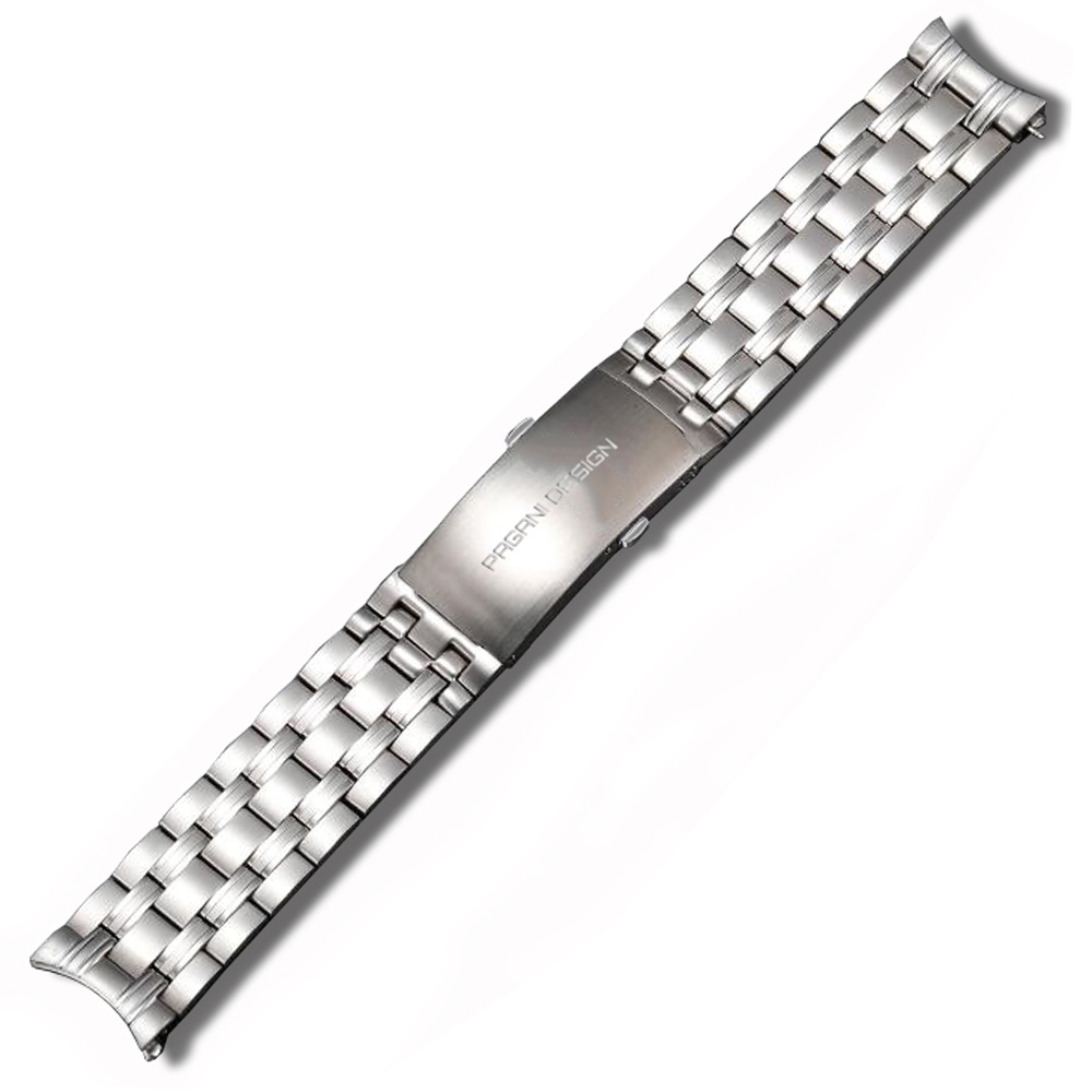 PAGANI DESIGN Original Stainless Steel Bracelet with Delpoyment Clasp, Fold-Over Clasp