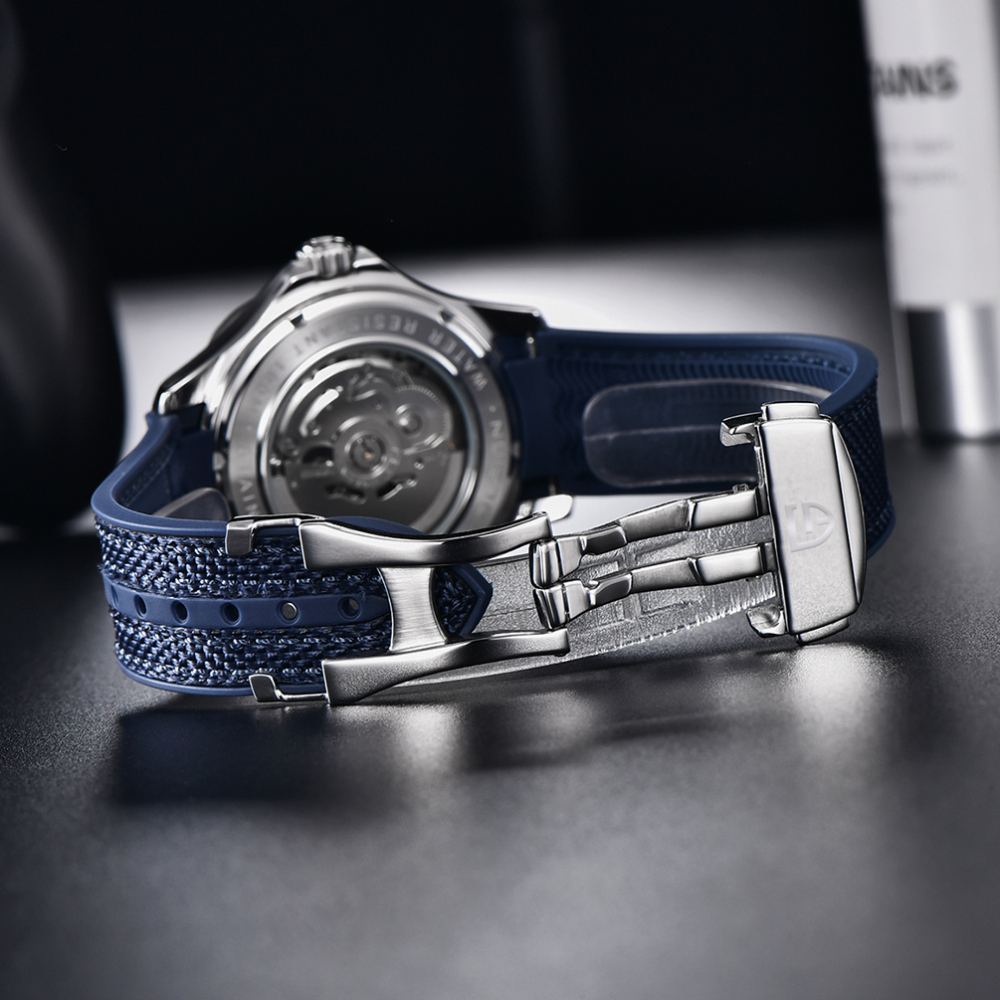PAGANI DESIGN PD-1685 Men's Automatic Watches Stainless Steel Sports Wrist Watch for Men with Waves NH35A Movement Ceramic Bezel Rubber Strap 1685