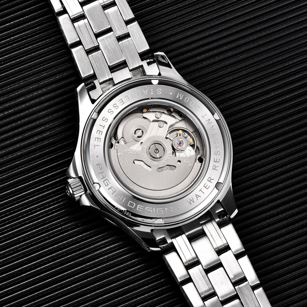PAGANI DESIGN New Men's Automatic Watches Seamaster Homage with Waves Seiko NH35A Movement Ceramic Bezel Rubber Strap 1685