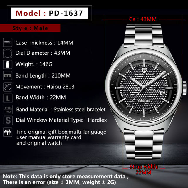 PAGANI DESIGN Luxury Automatic Men's Watches Stainless Steel Skeleton Business Wrist Watch for Men Waterproof Dress Wristwatch