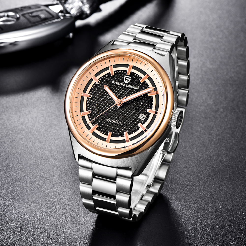 PAGANI DESIGN Luxury Automatic Men's Watches Stainless Steel Skeleton Business Wrist Watch for Men Waterproof Dress Wristwatch
