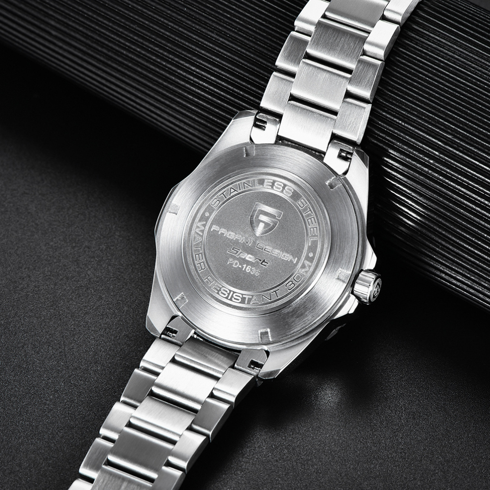 PAGANI DESIGN Men's Watches Automatic Stainless Steel Mechanical Fashion Wrist Watch for Men Luxury Wristwatch with Wave Dial