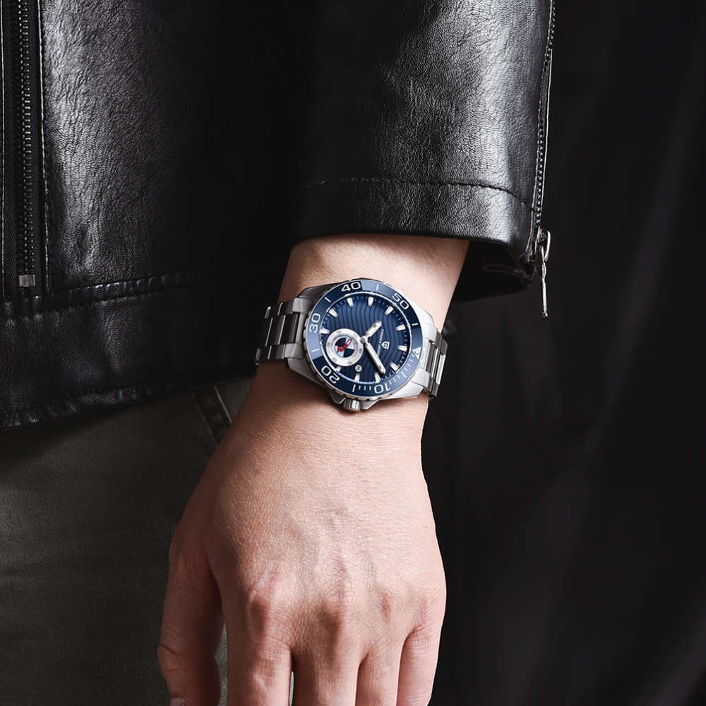 PAGANI DESIGN Men's Watches Automatic Stainless Steel Mechanical Fashion Wrist Watch for Men Luxury Wristwatch with Wave Dial