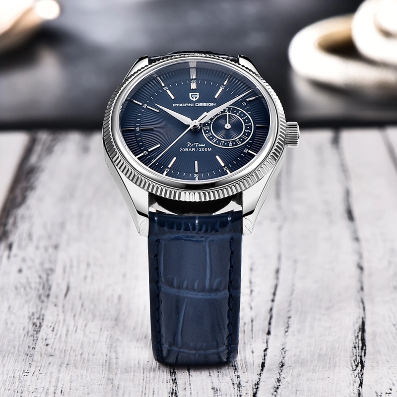 PAGANI DESIGN Men's Quartz Watches with Genuine Leather Watchband Luxury Cusual Wrist Watch for Men Waterproof Auto Date Business Wristwatch