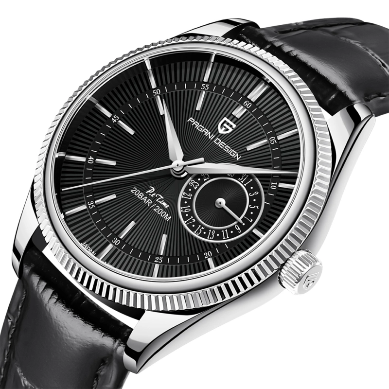 PAGANI DESIGN Men's Quartz Watches with Genuine Leather Watchband Luxury Cusual Wrist Watch for Men Waterproof Auto Date Business Wristwatch