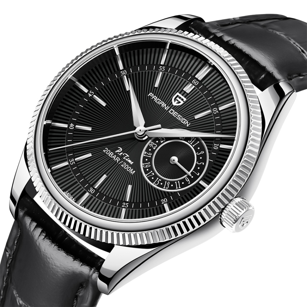 PAGANI DESIGN Men's Quartz Watches with Genuine Leather Watchband Luxury Cusual Wrist Watch for Men Waterproof Auto Date Business Wristwatch