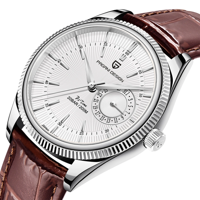 PAGANI DESIGN PD-1689 Men's Quartz Watches with Genuine Leather Watchband Luxury Cusual Wrist Watch for Men Waterproof Auto Date Business Wristwatch