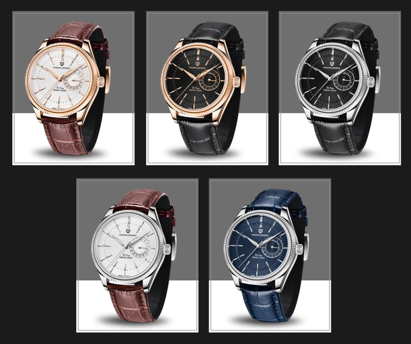 PAGANI DESIGN Men's Quartz Watches with Genuine Leather Watchband Luxury Cusual Wrist Watch for Men Waterproof Auto Date Business Wristwatch