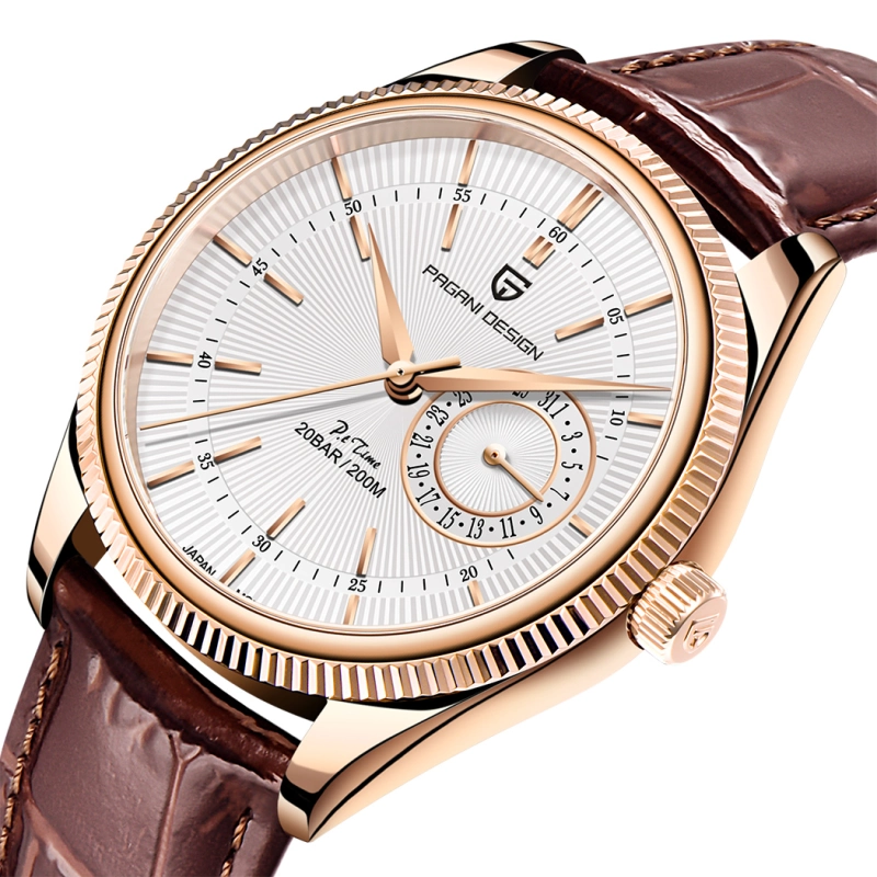 PAGANI DESIGN PD-1689 Men's Quartz Watches with Genuine Leather Watchband Luxury Cusual Wrist Watch for Men Waterproof Auto Date Business Wristwatch