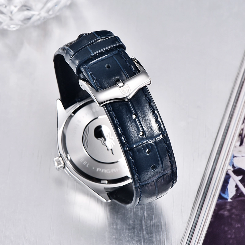 PAGANI DESIGN Men's Quartz Watches with Genuine Leather Watchband Luxury Cusual Wrist Watch for Men Waterproof Auto Date Business Wristwatch