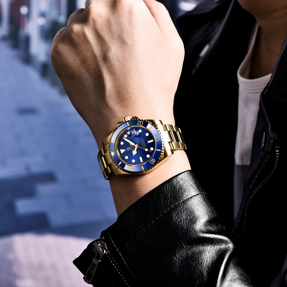 PAGANI DESIGN PD1661 40mm Automatic Men's Watches Full Gold Stainless Steel Mechanical Wrist Watch for Men Sports Watches