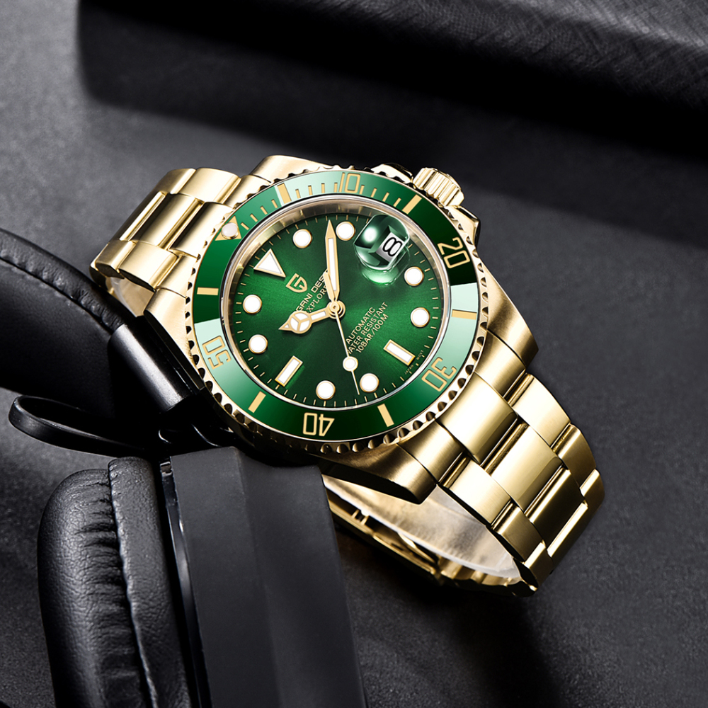 PAGANI DESIGN PD1661 40mm Automatic Men's Watches Full Gold Stainless Steel Mechanical Wrist Watch for Men Sports Watches