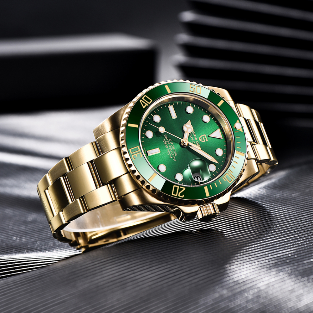 PAGANI DESIGN PD1661 40mm Automatic Men's Watches Full Gold Stainless Steel Mechanical Wrist Watch for Men Sports Watches