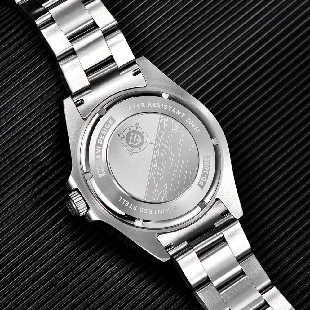 PAGANI DESIGN New Men's Watches Explorer GMT Automatic Mechanical Wrist Watches for Men Stainless Steel Bracelet 200M Waterproof