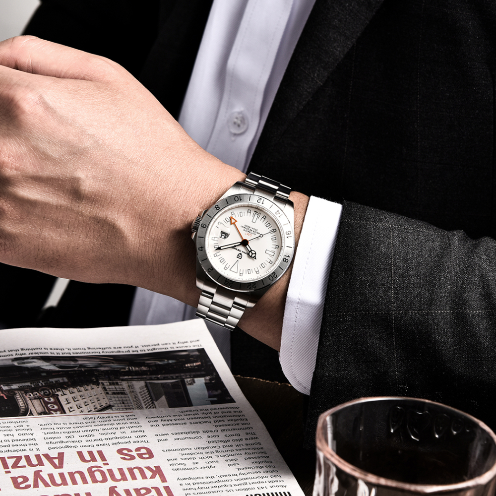 PAGANI DESIGN New Men's Watches Explorer GMT Automatic Mechanical Wrist Watches for Men Stainless Steel Bracelet 200M Waterproof