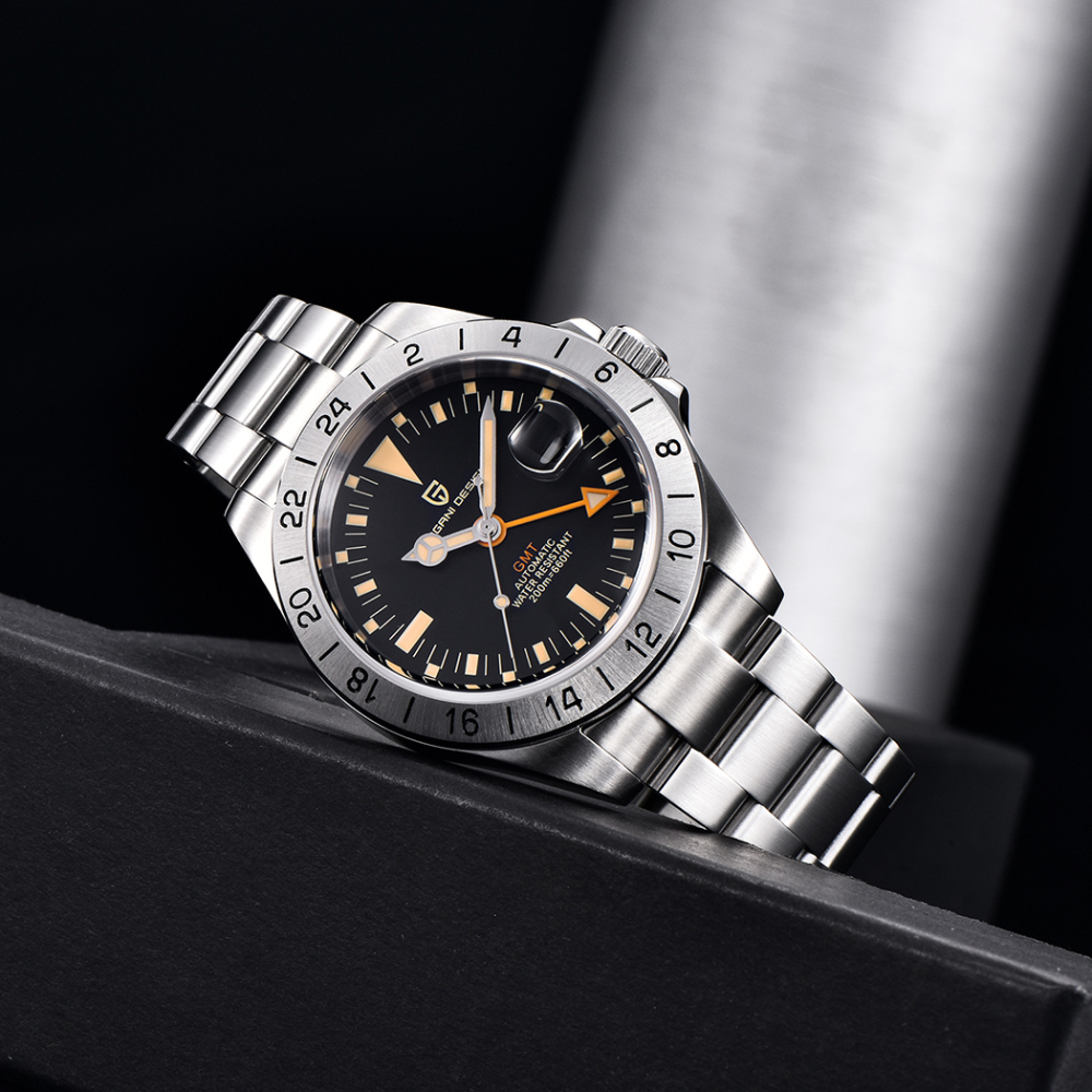 PAGANI DESIGN New Men's Watches Explorer GMT Automatic Mechanical Wrist Watches for Men Stainless Steel Bracelet 200M Waterproof