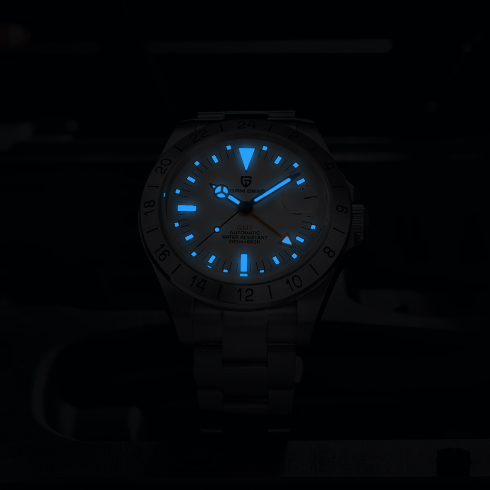 PAGANI DESIGN New Men's Watches Explorer GMT Automatic Mechanical Wrist Watches for Men Stainless Steel Bracelet 200M Waterproof