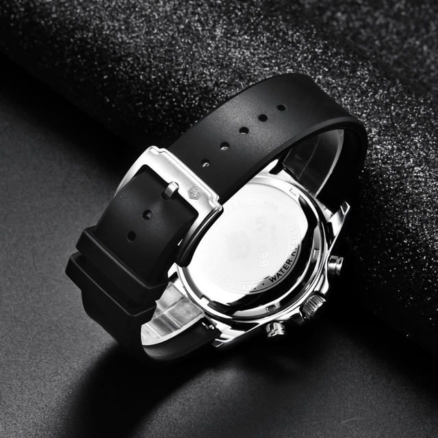 BENYAR New Quartz Men's Watches Chronograph Daytona Homage Silicone Business Wrist Watch for Men Waterproof Wristwatch Auto Date