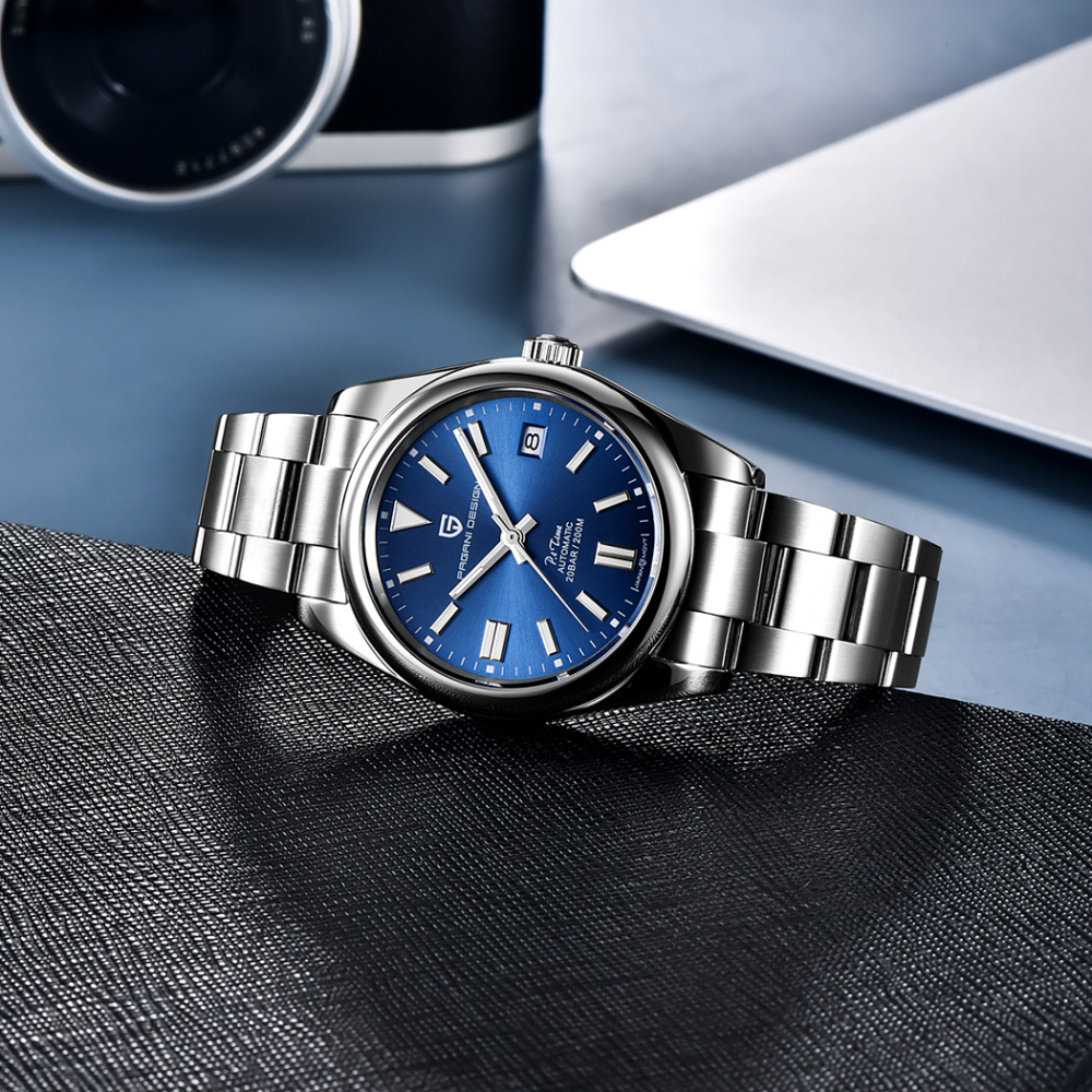 PAGANI DESIGN Automatic Men's Watch 38mm Stainless Steel Simple Mechanical Wristwatch Japanese Sports Luxury Sapphire Glass Clock