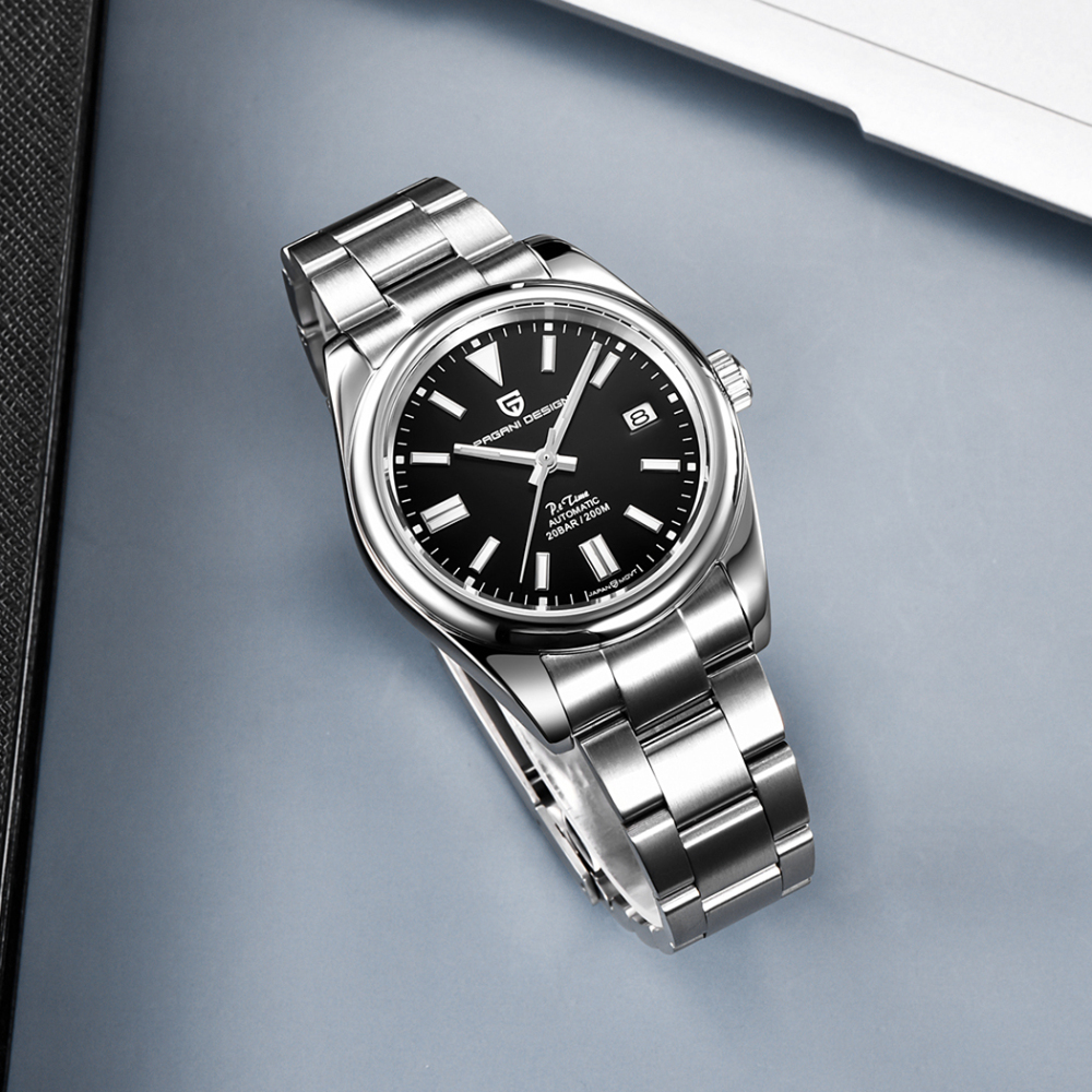PAGANI DESIGN PD-1690 Automatic Men's Watch 38mm Stainless Steel Simple Mechanical Wristwatch Japanese Sports Luxury Sapphire Glass Clock