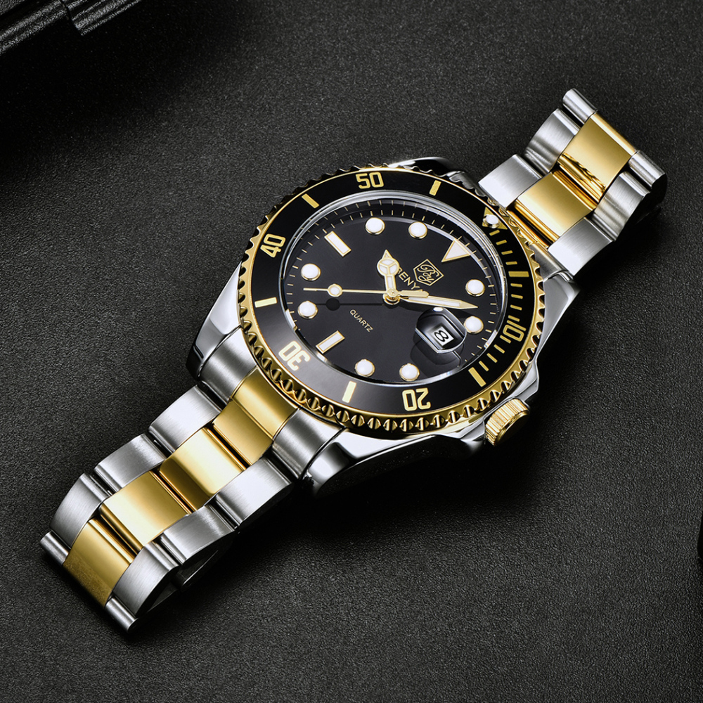 BENYAR Men's Quartz Watches Waterproof Alloy Business Wrist Watch for Men Stainless Steel Luxury Sports Wristwatch